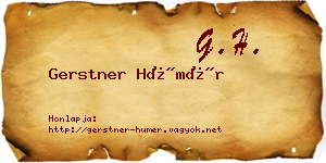 Gerstner Hümér névjegykártya